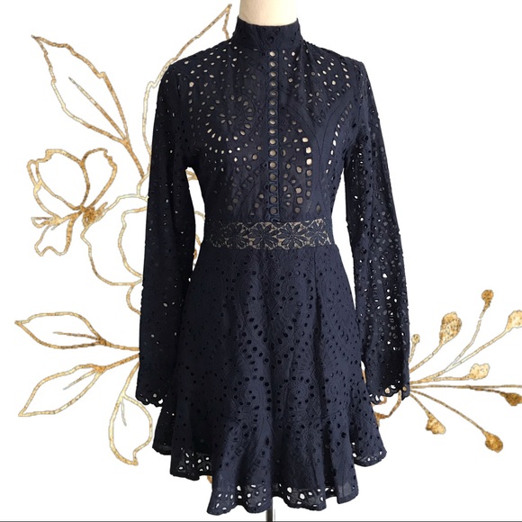 Saints + Secrets Dresses & Skirts - ~SOLD~ SAINTS + SECRETS Navy Blue Lace Dress